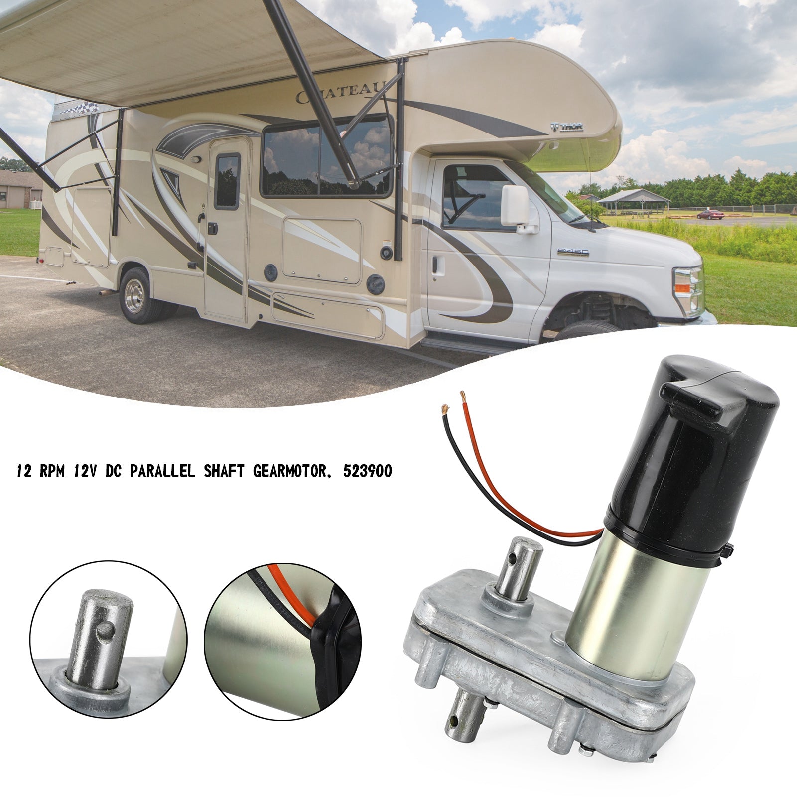 12V Slide Out Motor Power Gear 523900 for Recreational Vehicles