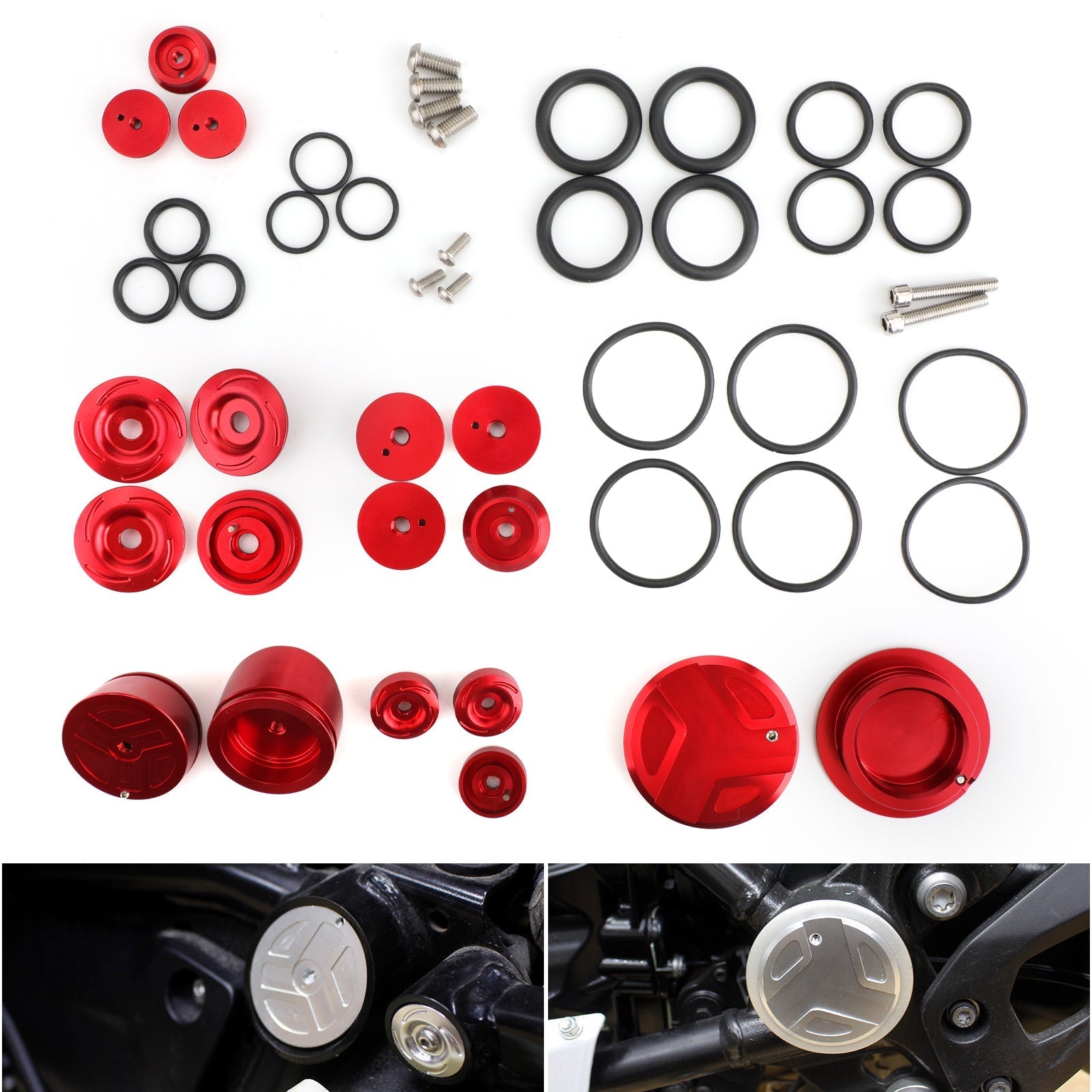 18-Piece Precision CNC Aluminum Side Frame Protection Caps for BMW R1200GS 2013-2019
