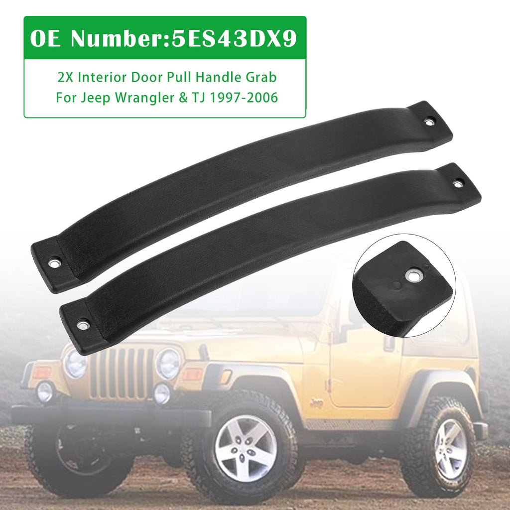 Interior Door Grab Handle Pull for 1997-2006 Jeep Wrangler TJ 2-Pack 5ES43DX9