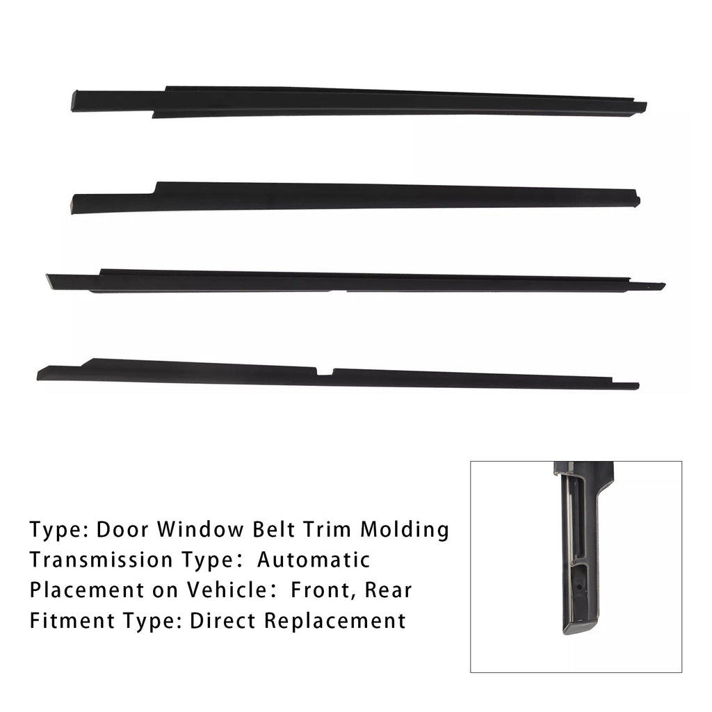 2001-2005 Lexus IS300 4-Piece Door Window Molding Trim Belt for Front and Rear Doors