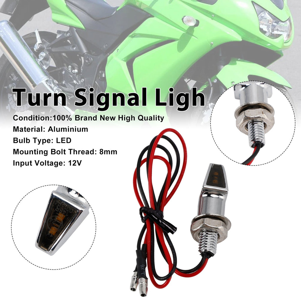 12V Universal LED Indicator Light for Motorcycle Turn Signals 8mm Yamaha