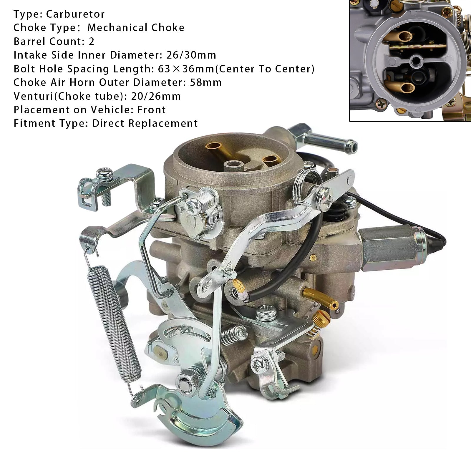 1975-1978 Nissan B210 2-Barrel Carburetor A14 Engine 16010-H6100 16010W5600