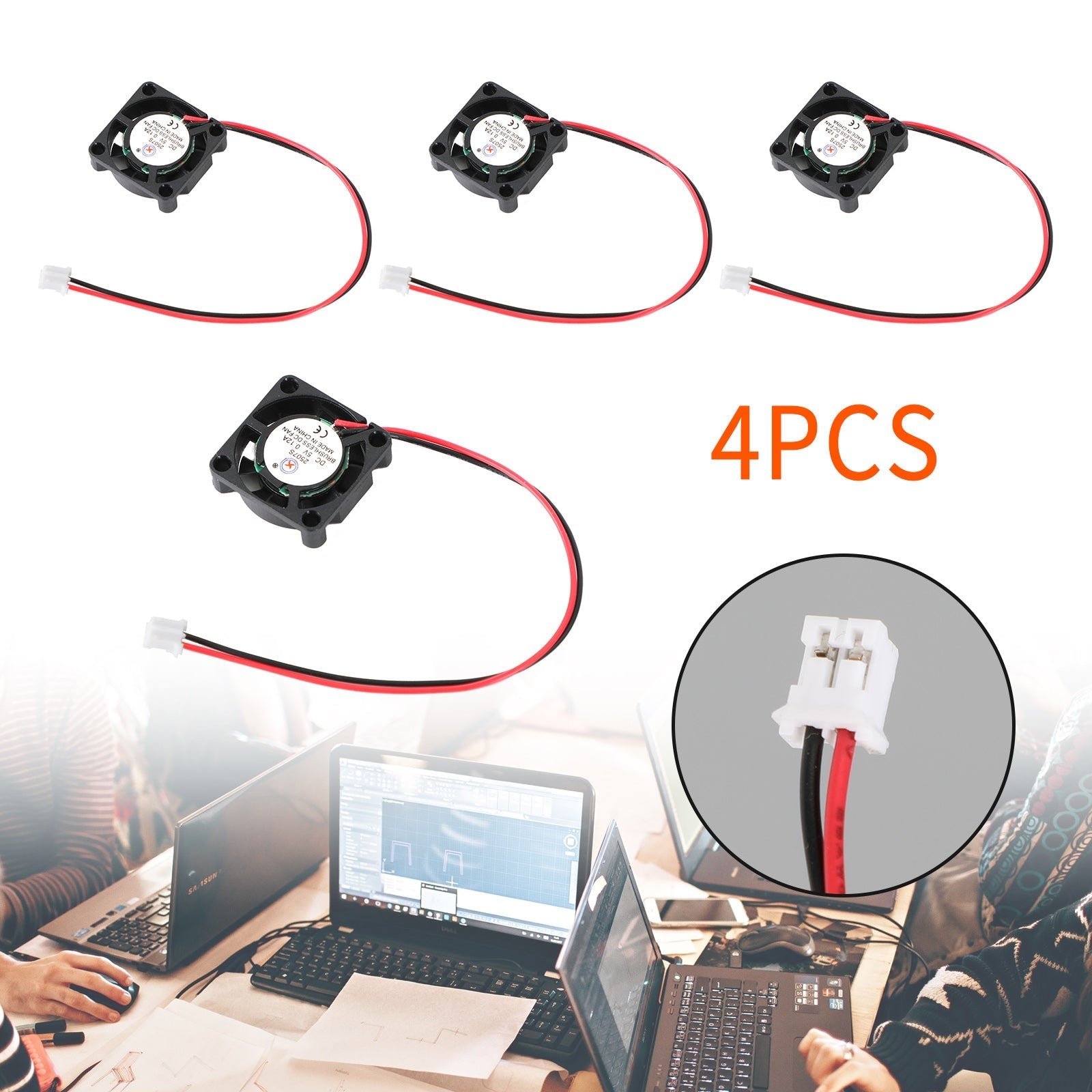 5V Brushless DC Cooling Blower Fan 2-Pin 25x25x7mm 2507S 0.12A