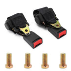 2 Pack Universal Car Safety Seat Belt Buckles 2-Point Retractable Adjustable Generic Fit
