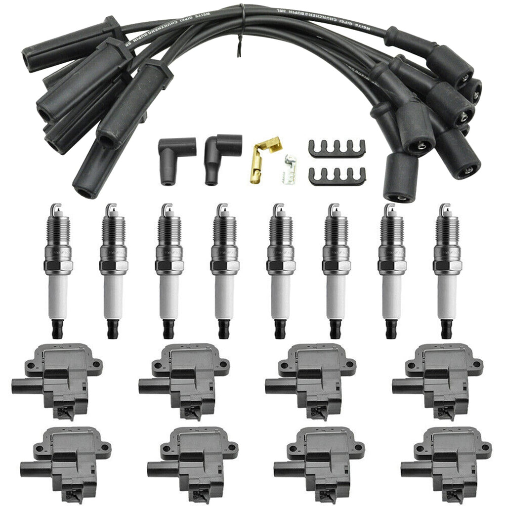 2001 2002 Chevrolet Silverado 2500HD Sierra 3500HD G3500 Express 8.1 Liter V8 Complete Ignition Coil Spark Plug Wire Set D580 UF192