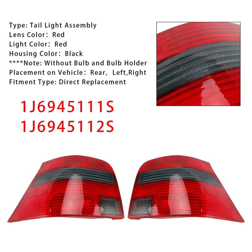 Left Right Tail Lamp Set for 1997-2005 VW Golf Mk4 Hatchback 1J6945111S 1J6945111T 12S