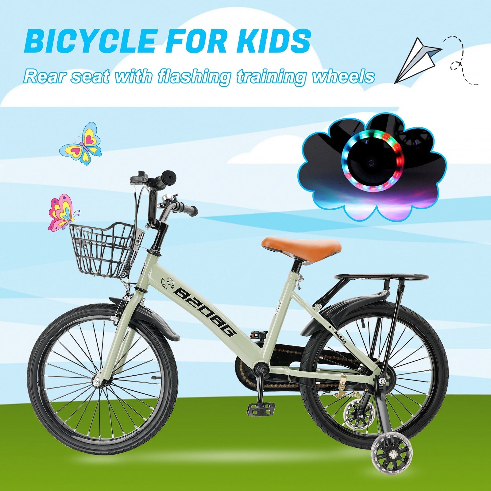 18 Inch Children's BMX Bicycle with Stabilizer Wheels Designed for Ages 7-9
