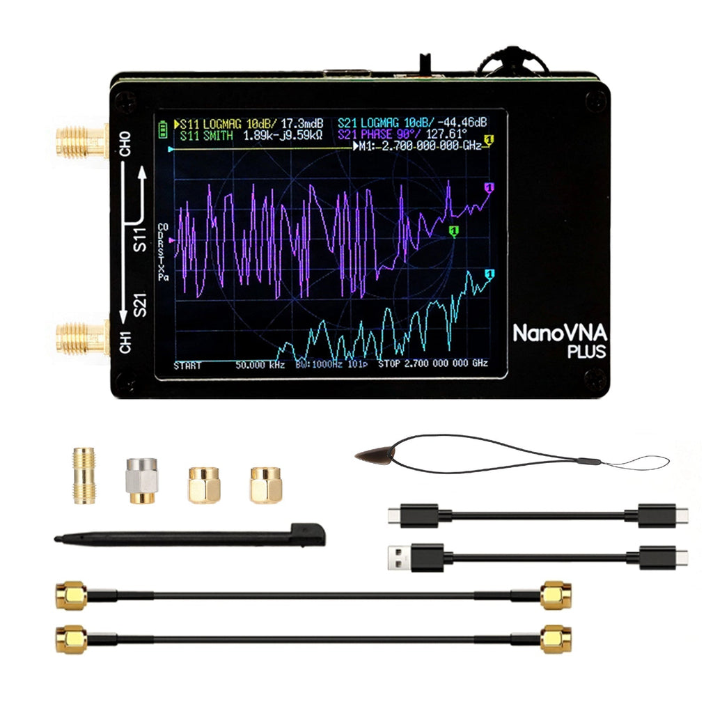 NanoVNA Plus 50kHz-2.7GHz 2.8Inch Handheld Vector Network Analyzer Upgraded Model