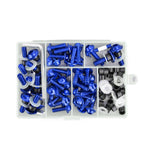 158 Piece Blue Motorcycle Windscreen Fairing Screw Clip Fastener Kit Universal