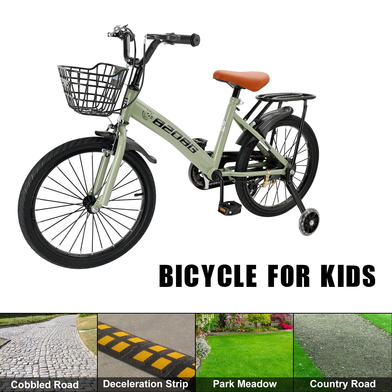 18 Inch Children's BMX Bicycle with Stabilizer Wheels Designed for Ages 7-9