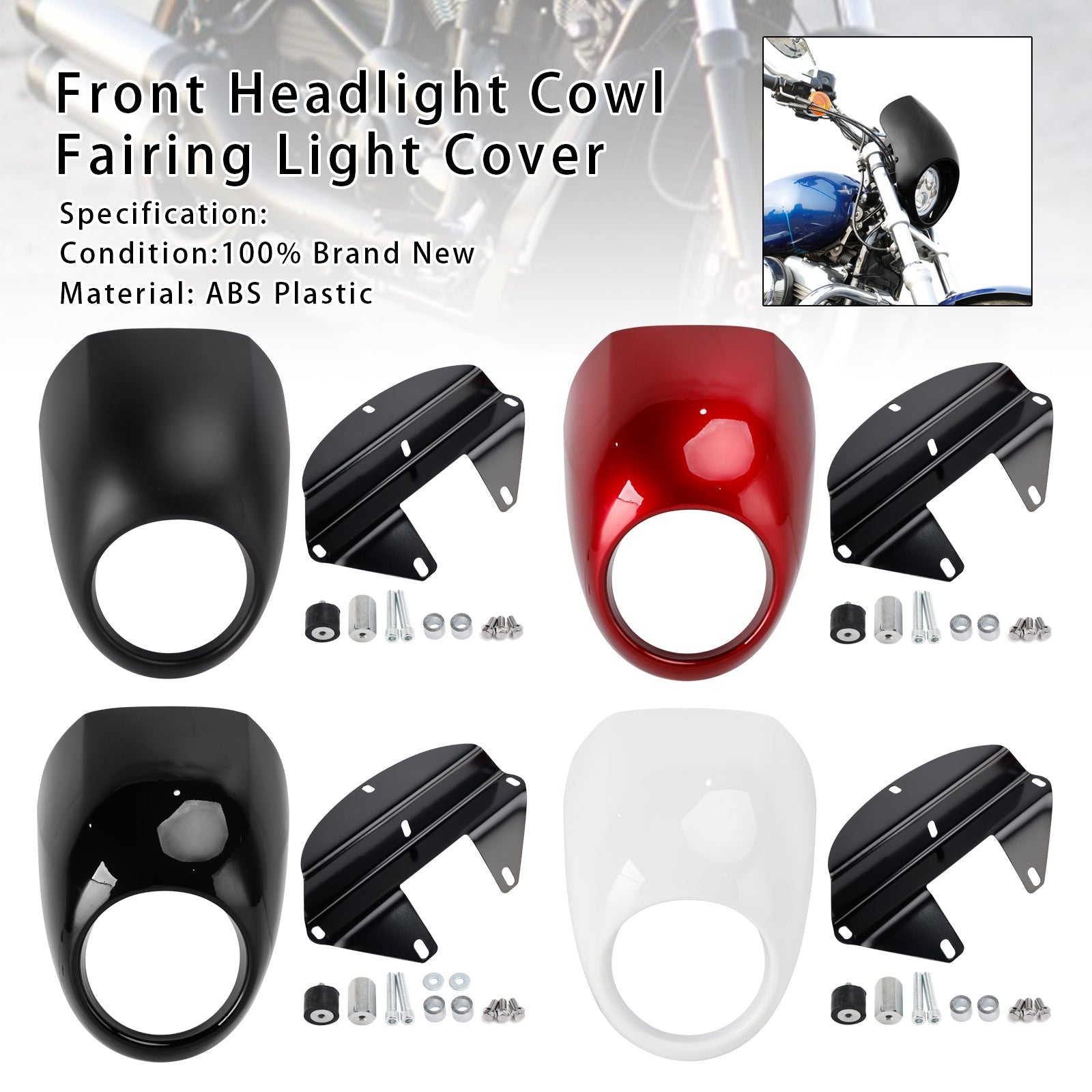 1973 and Later Sportster XL FX Dyna 883 1200 Headlight Light Fairing Shield