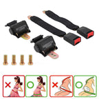 Universal Adjustable 2-Point Retractable Car Seat Safety Belt Buckles 2 Pack